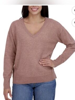 Lucky Brand Women's V-Neck Sweater in Dusty Rose